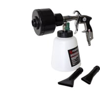 Пистолет пневматический Forsage Tornado'' с насадкой-пеногенератором и 2-я насадками для труднодоступных мест, емкость 1 л, 6 bar, расход воздуха 120л/мин F-203811A(48812)