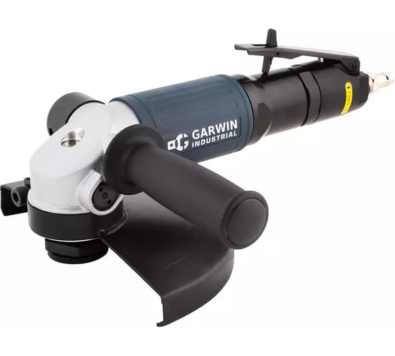 Пневматическая углошлифовальная машинка GARWIN (УШМ) c рычажным включателем, 180 мм, 7600 об/мин., 1,8 л.с., промышленная 803017-18-10