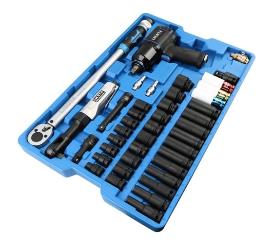 Набор Licota с гайковертом, пневмотрещоткой, ударными головками и динамометрическим ключом ACK-B1001