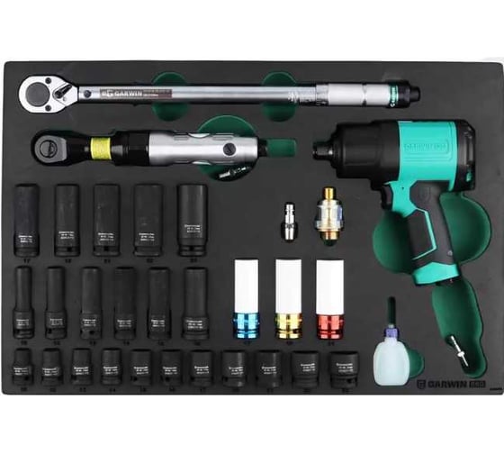 Набор пневмоинструмента Garwin с композитным гайковертом 30 пр. в ложементе EVA 646550