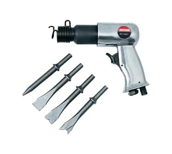 Зубило пневматическое Rockforce RT-3501K с комплектом насадок 25 предметов 1/4 RF-KT-6071D(67333)