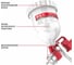 Краскопульт пневматический P.I.T. (50PSI, сопло1,5мм, бак 0,6л, краска300мл/мин, 190л/мин), PSG600-A1 8