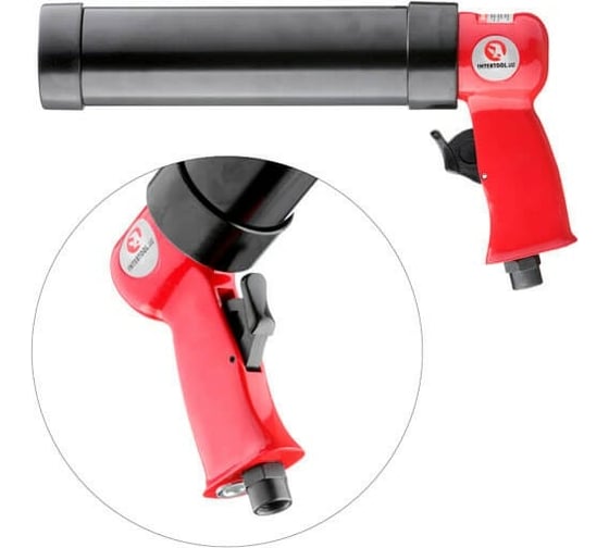 Пневматический пистолет для выдавливания силикона INTERTOOL PT-0601
