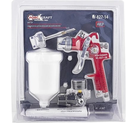 Краскораспылитель с регулятором давления и дополнительной дюзой Forcekraft FK-W-827-14(51348)