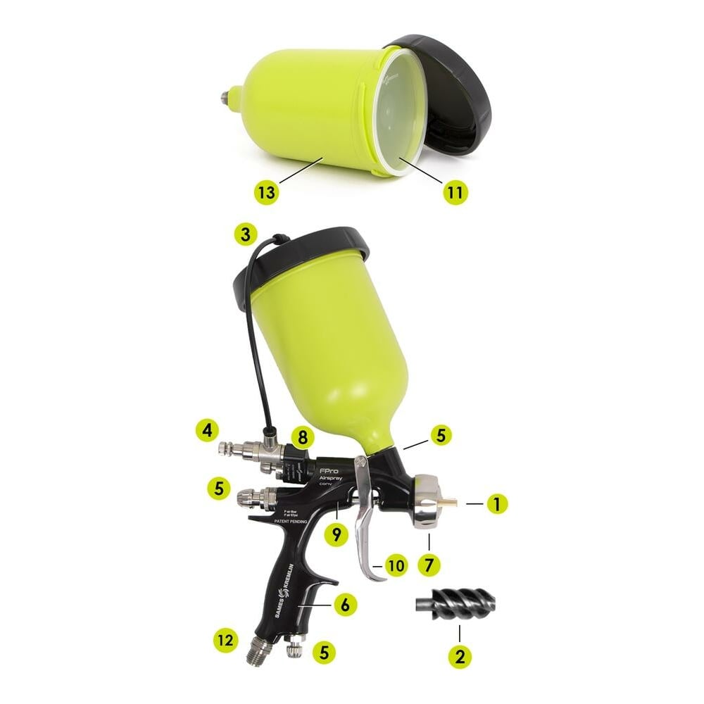 Ручной пневмораспылитель с верхним бачком Sames Kremlin FPro GSP CONV ...