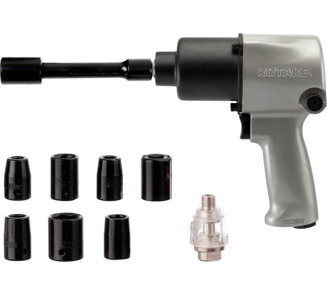 Пневматический ударный гайковерт Rotake 1/2, 700 Нм, с комплектом головок RT-5268K