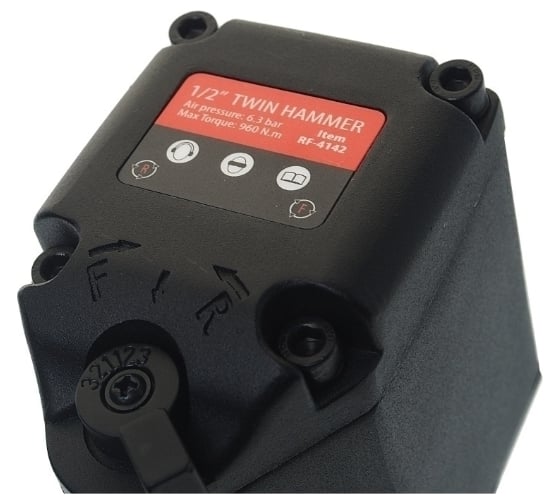 Ударный пневмогайковерт Rockforce Twin Hammer с реверсом 1/2" RF-4142