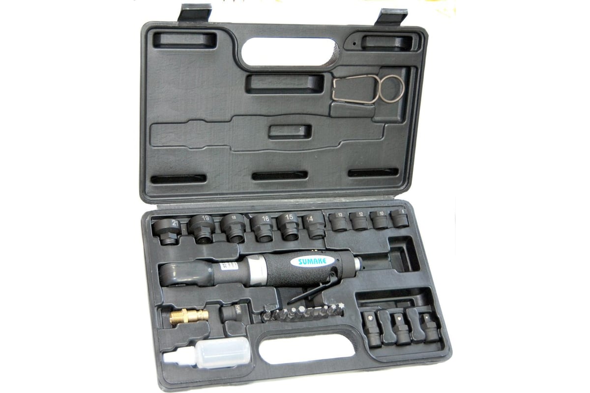 Угловой пневмогайковерт SUMAKE ST-5510K с набором головок 4118260 ...