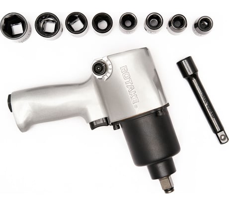 Пневматический гайковерт Rossvik 1/2", 700 Hм, с набором головок RT-5268K