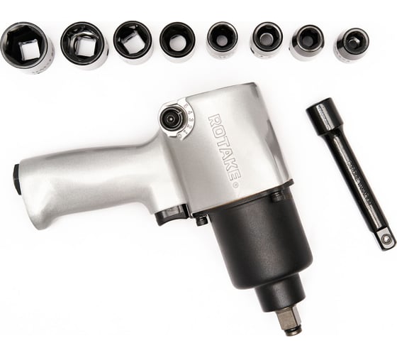 Пневматический гайковерт Rossvik 1/2", 700 Hм, с набором головок RT-5268K