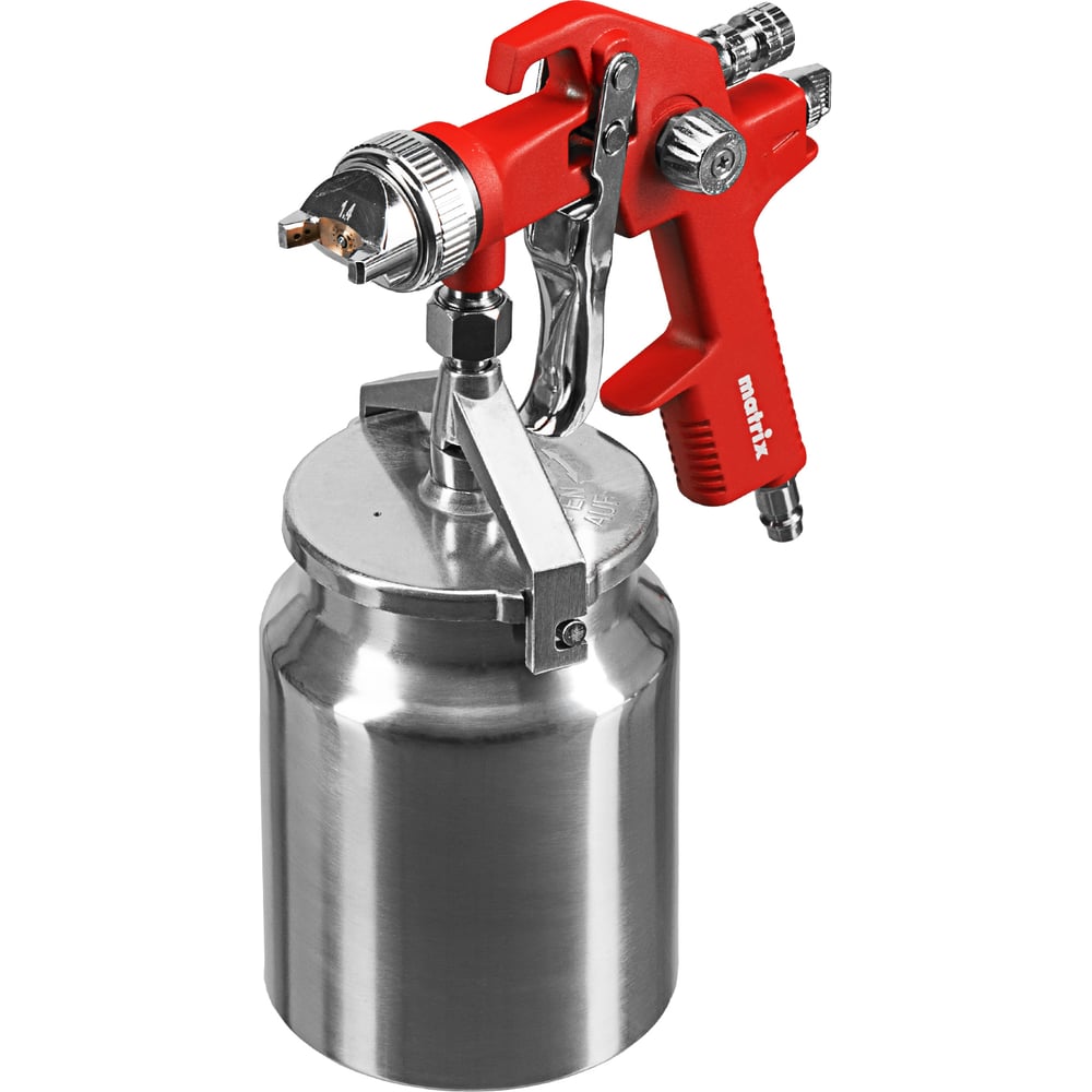 Пневматический краскораспылитель с нижним бачком MATRIX HVLP, V 1 л ...