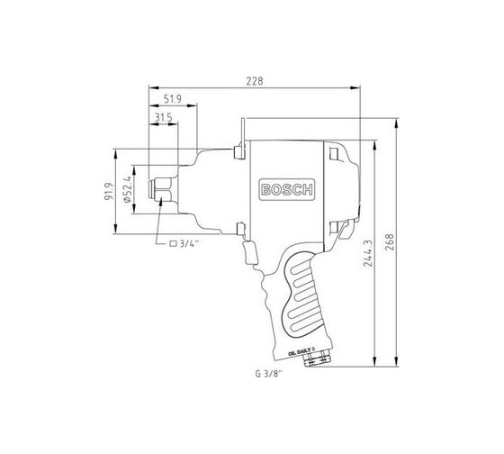Пневматический ударный гайковерт Bosch 0.607.450.622