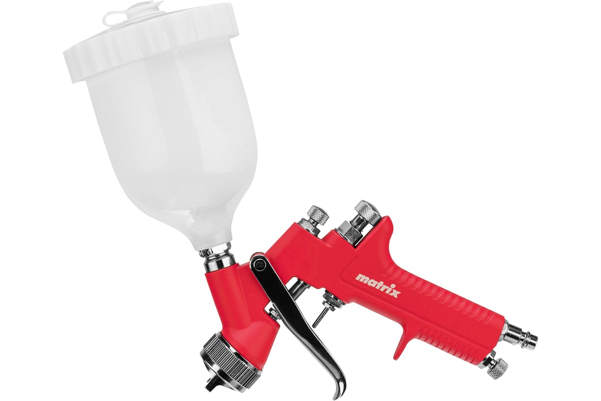 Пневматический краскораспылитель с верхним бачком MATRIX HP 0.6 л ...