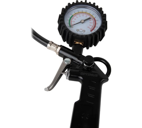 Пистолет для подкачки шин с аналоговым манометром Optimus 63 мм, 8 бар OPT-PI1020