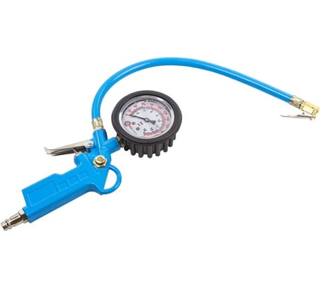 Пистолет для подкачки шин Forcekraft с аналоговым манометром и шлангом (0-16bar, манометр заполнен глицерином), в блистере FK-2370G(54664)