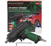 Ударный пневмогайковерт Rockforce Twin Hammer с реверсом и регулировкой усилия в облегченном корпусе 1/2" 1450Hм, 7000 об/мин,6.3bar,198 л/мин, вес 2кг RF-82549(48137)