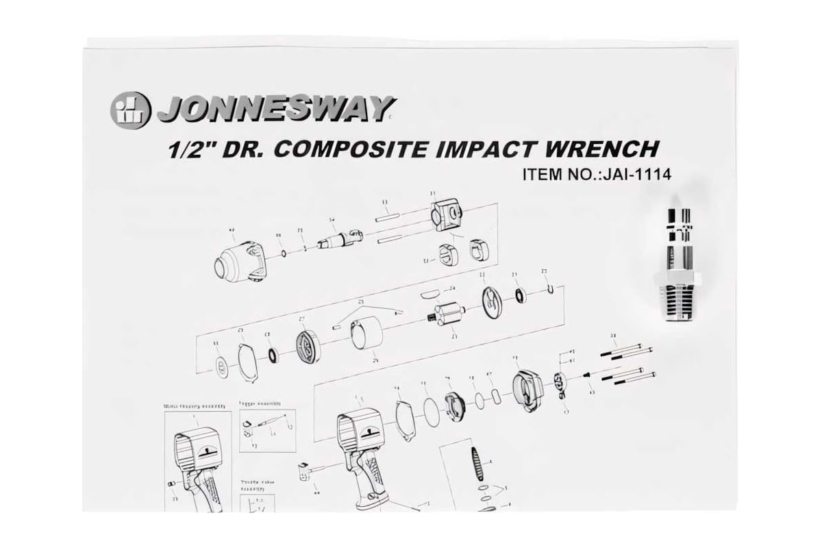 Пневматический ударный гайковерт Jonnesway JAI-1114 49922 - выгодная ...