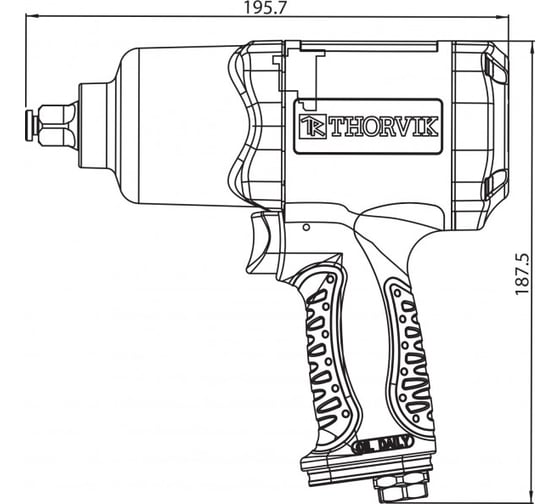 Пневматический ударный гайковерт THORVIK AIW1268 1/2"DR 52198