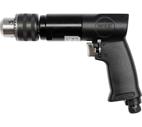 Пневматическая дрель YATO 10 мм, 1/4", с реверсом YT-09702