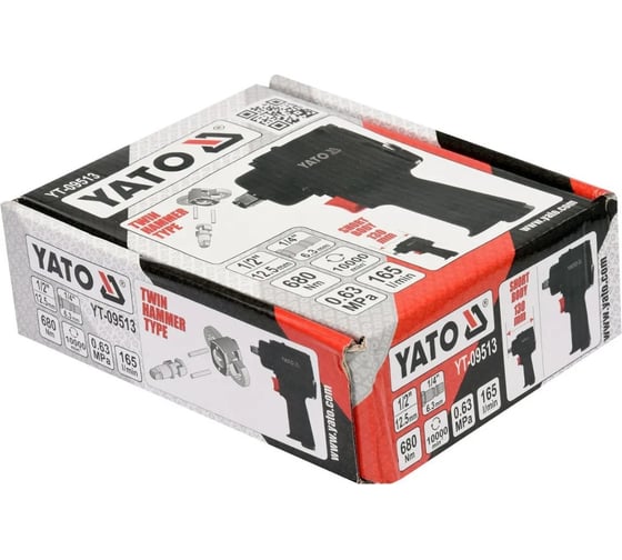 Пневмогайковерт YATO 1/2", Мини, 680 Нм YT-09513