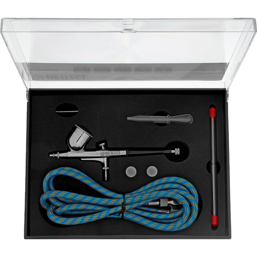 Аэрограф с верхним бачком Denzel ab1, 0.2/0.3/0.5 мм, 7 мл, 9 л/мин ...