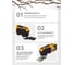 Инструмент многофункциональный JCB (-18MT-B-E)18V,5000-15000 об/мин в в к-те с зарядным устройством(-18VFC-E)2.4A и батареей аккум(-20LI-E) 2.0AH JCB-18MT-2XB-E(57233) 3