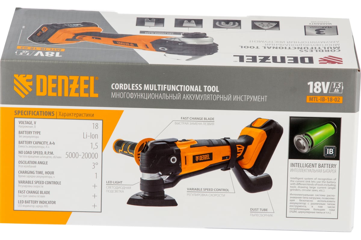 Многофункциональный аккумуляторный инструмент DENZEL MTL-IB-18-02 28401 ...