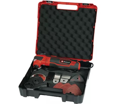 Многофункциональный инструмент Einhell TE-MG 350 EQ, 350вт, 22-40 тыс/мин, 3гр, Quick, конст.элка, набор оснастки, кейс 4465155