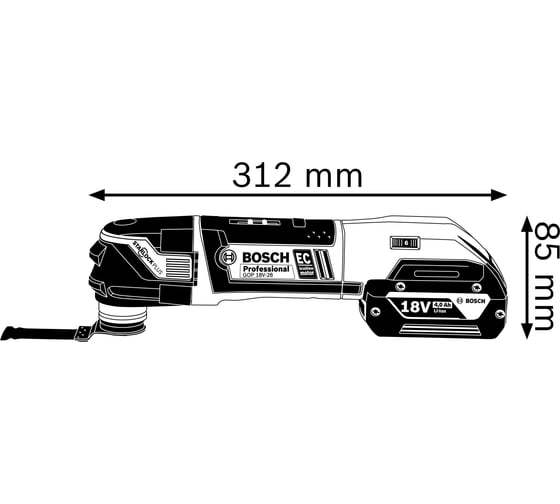 Аккумуляторный универсальный резак Bosch GOP 18V-28 0.601.8B6.003