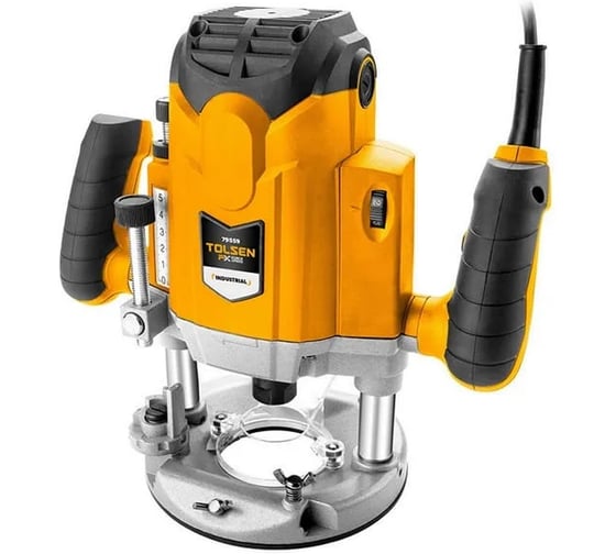 ФрезерTOLSEN  Industrial 2100 Вт, 6/8/12 мм, 1/2, 1/4, 0-50 мм, 220 В, алюм. база 79559