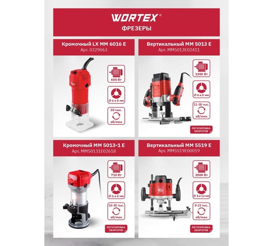 Фрезер WORTEX MM 5013 E MM5013E02411