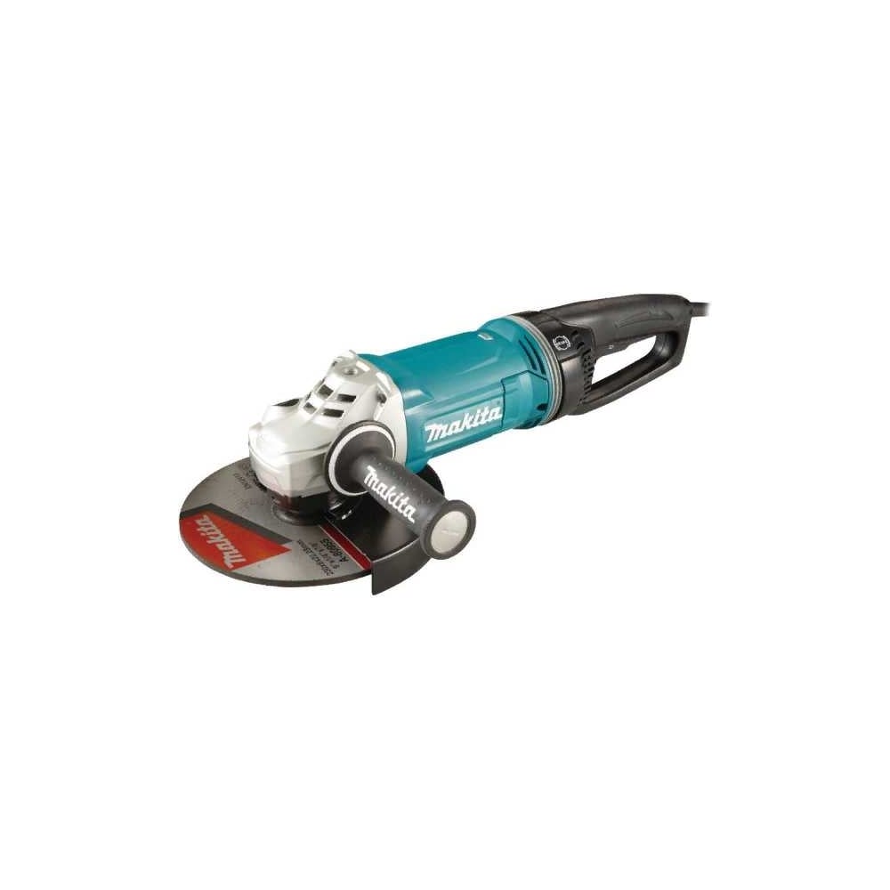 Угловая шлифовальная машина Makita 230 мм, 2800 Вт, 6600 об., AFT, D-обр.  поворот. рукоятка, плавн. пуск, антивибр., поддержка об., расцепляющая ...