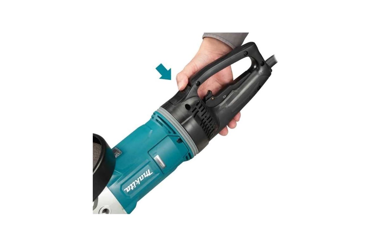 Угловая шлифовальная машина Makita 230 мм, 2800 Вт, 6600 об., AFT, D-обр.  поворот. рукоятка, плавн. пуск, антивибр., поддержка об., расцепляющая  муфта, тормоз дв., 6.3 кг GA9071X1 - выгодная цена, отзывы, характеристики,  фото -