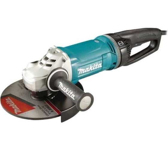 Угловая шлифовальная машина Makita 230 мм, 2800 Вт, 6600 об., AFT, D-обр. поворот. рукоятка, плавн. пуск, антивибр., поддержка об., расцепляющая муфта, тормоз дв., 6.3 кг GA9071X1