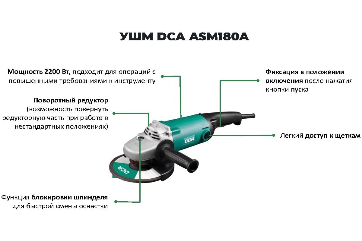 DCA угловая шлифовальная машина ASM180A