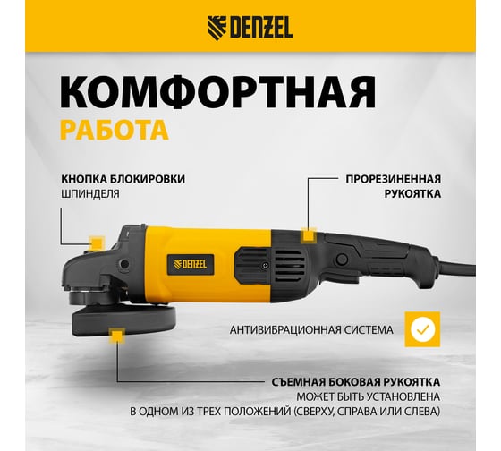 Угловая шлифовальная машина DENZEL AG180-2000 26912