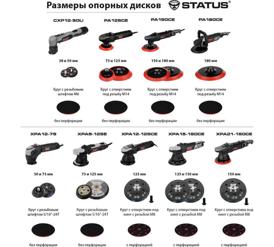 Эксцентриковая полировальная машина STATUS XPA15-150CE 03390401
