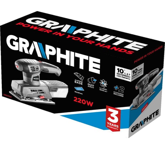 Вибрационная шлифовальная машина GRAPHITE 59G324