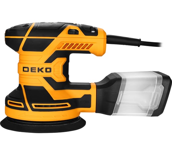 Эксцентриковая сетевая шлифмашина DEKO DK400G с набором оснастки 20шт, 400Вт 085-1100