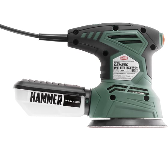 Орбитальная шлифовальная машина Hammer Flex 260 Вт, диаметр 125 мм, 6000-12000 об/мин OSM260