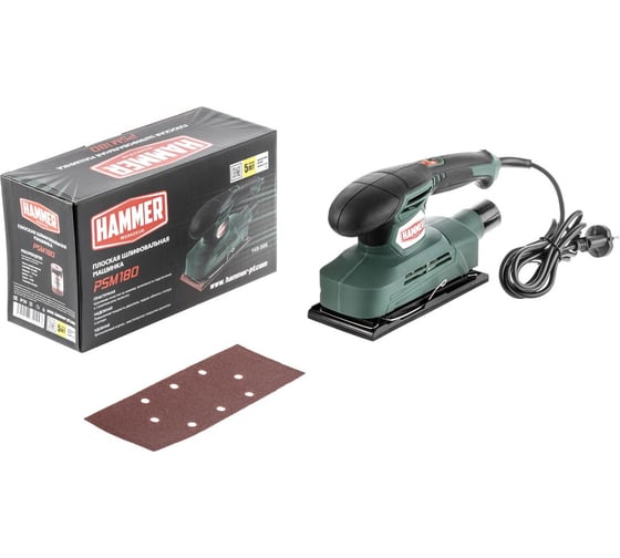 Плоская шлифовальная машина Hammer Flex 180 Вт, 12000 об/мин PSM180