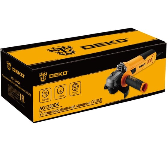 Углошлифовальная машина DEKO (УШМ) AG1250DK, 125 мм, 1250 Вт 083-1025