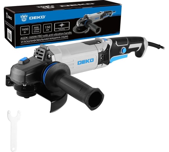 Углошлифовальная машина DEKO (УШМ) AGDK-1600W PRO, 150 мм, 1600 Вт 084-1081