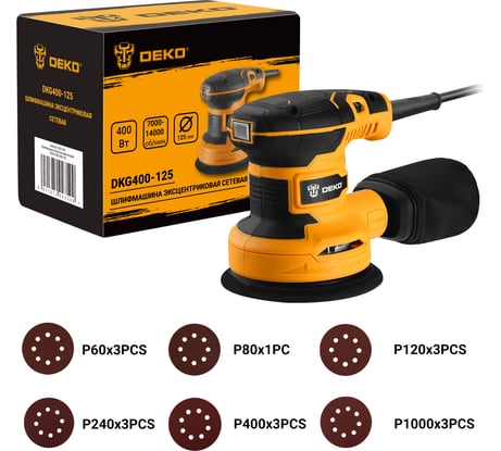 Эксцентриковая сетевая шлифмашина DEKO DKG400-125 063-2203