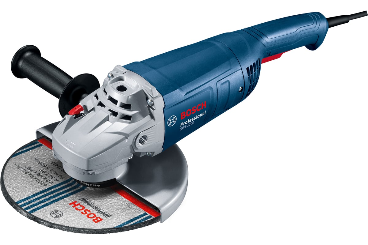 Сетевая углошлифовальная машина BOSCH GWS 2200-230 RSP 06018C1320 -  выгодная цена, отзывы, характеристики, фото - купить в Москве и РФ