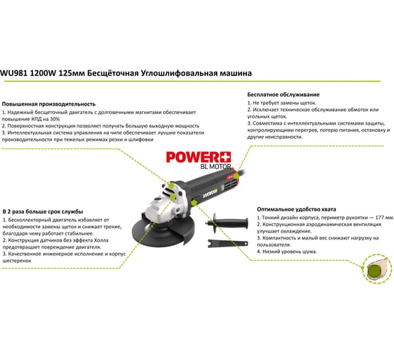 Угловая шлифмашина WORX Professional WU981