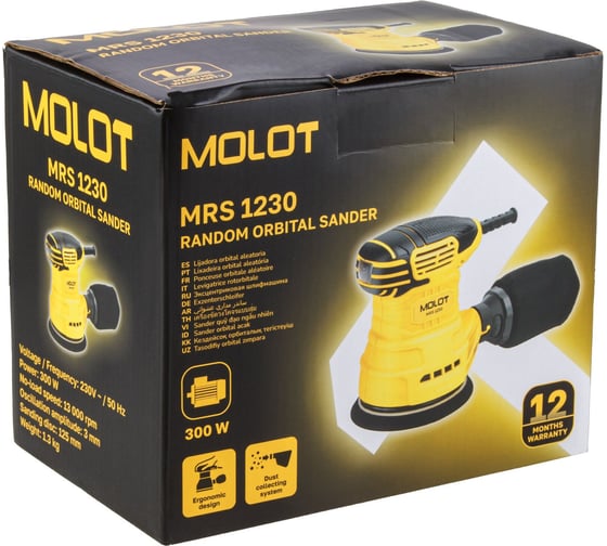 Эксцентриковая шлифмашина MOLOT MRS 1230 в коробке 1335778