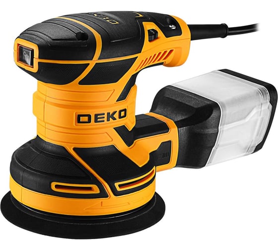 Шлифмашина эксцентриковая сетевая DEKO DK400G, с набором оснастки 10шт, 400Вт 085-1056