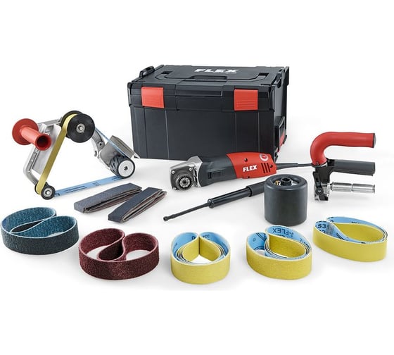 Комплект FLEX BSE 14-3 INOX Set: ленточная шлифовальная машина для труб + насадка-напильник BF 100 + радио 497398