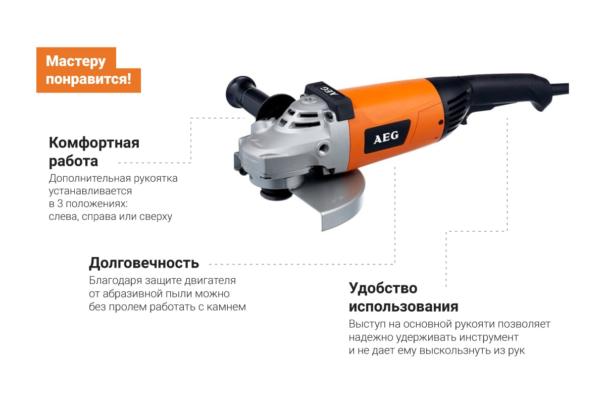 Шлифмашина AEG WS 2200-230DMS угловая